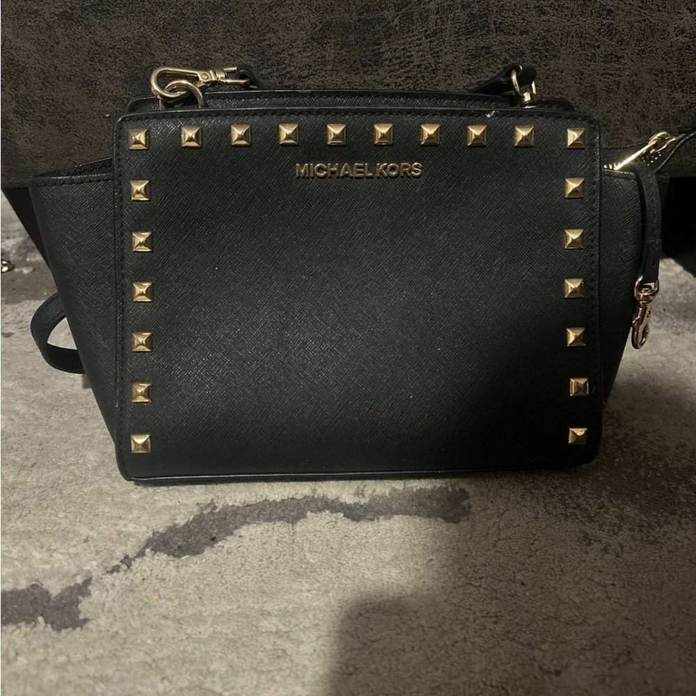 Michael Kors Black Bag with Gold Studs
